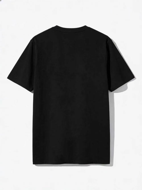 Happy Life Everything Goes Quote Men's T-Shirt Casual Short Sleeve Black Round Neck Daily Wear All Season Tee Gift